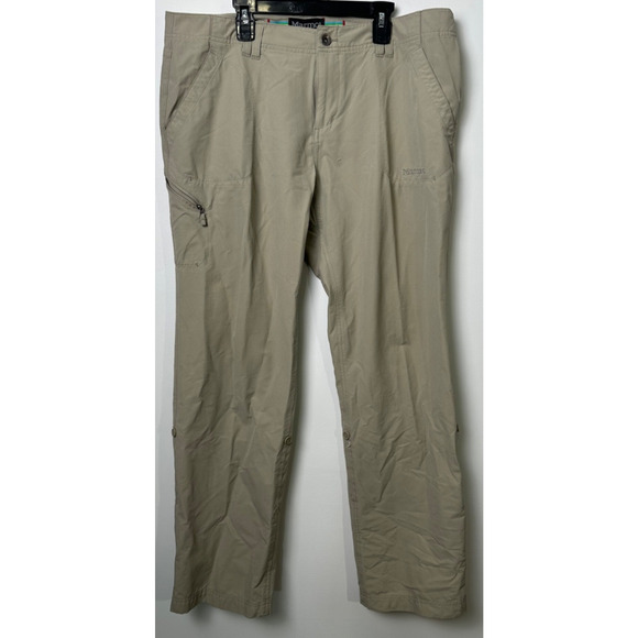 Marmot Pants - Marmot Pants Women 12 Khaki Roll-Up Gorp Hiking Nylon Blend Camping Outdoor C14